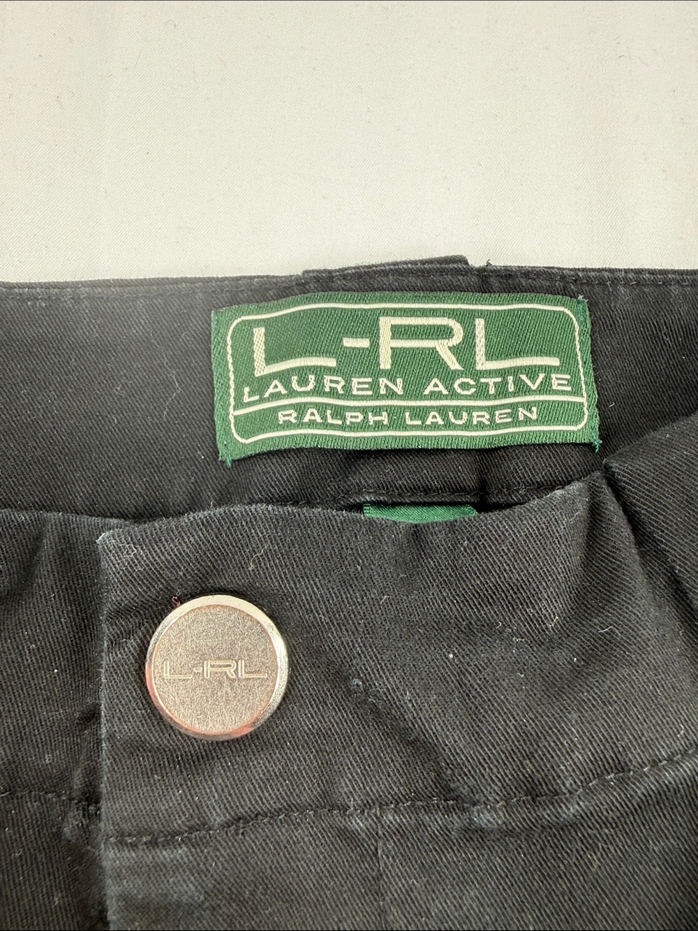 Lauren Ralph Lauren Active Black Cropped Ankle Pants L-RL Green Label - Picture 3 of 6